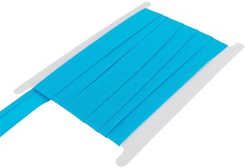 Schrägband, 100 % Baumwolle, 13 mm, 25 mm breit, Näh-Wimpelkette pro 25 m (25 mm breit, Türkis)