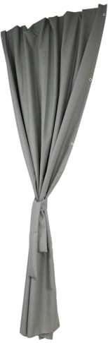 Grand Filippo Gardine 300x250 cm Grau - Outdoor Vorhang Wetterfest mit ösen - Langlebige und Wetterfeste Sonnenblende - Gardine mit Stahlseil Set - Vorhänge für Aussenbereich