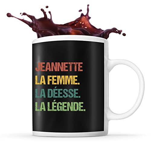 Mug Jeannette la Déesse la Légende Vintage | Tasse Prénom Cadeau Anniversaire Humour