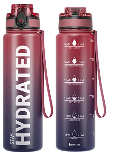 Sahara Sailor Trinkflasche, Sport Trinkflasche, [BPA-frei Tritan] 1L/500ML/750ML Auslaufsicher Sport Wasserflasche, Sportflasche für Fahrrad, Camping, Yoga, Gym (1 Flasche)