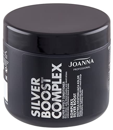 JOANNA Professional Silver Boost hårbalsam – färgförbättrande balsam – neutralisering av gula nyanser – silver svala reflexer 500 g