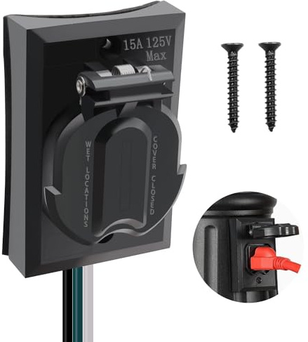 maierke AC 125V 15A Outdoor Lamp Post Grounded Convenience Outlet,Waterproof Electrical Outlet for Outdoor Lamp Poles Replacement M1-053