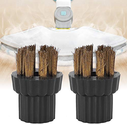 Akozon Cleaner Round Brushes, 2Pcs Brass Brush Head Replacement H20 Steam Mop Fit for Steam Mop X5 Ushes Parts Accessories