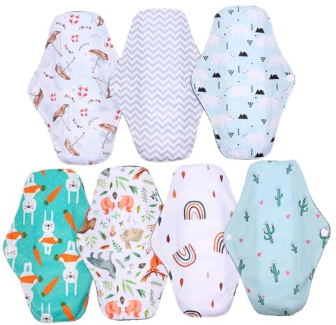 GLEAVI Toalla Menstrual Reutilizable 6 Compresas De Bambú Ideales Para Lactancia Compresas Higiénicas Femeninas