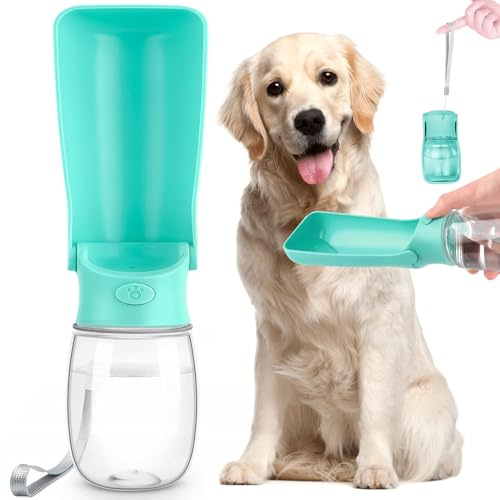 ENCOUN 350ML Bottiglia d'acqua per Cani, Borraccia per Cani Portatile, Borraccia per Animali Domestici, Ripiegabile Bottiglia da Viaggio per Cani Gatti per Il Campeggio, l'Escursionismo e Il Trekking
