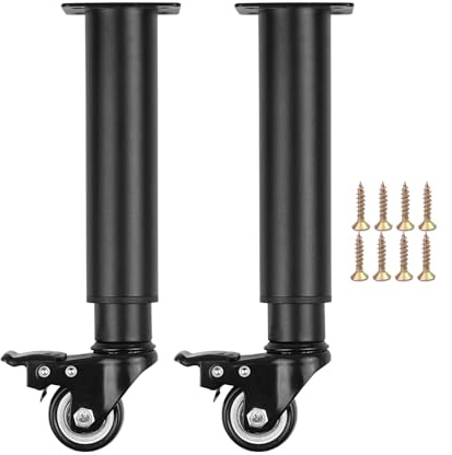 Terdey Patas Ajustables para Muebles, Patas de Soporte de Cama de Metal, Marco de Listones centrales, Pieza de Soporte de Repuesto para sofá, pie de Mueble Resistente con Ruedas para gabinete/aparado