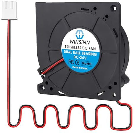 WINSINN DC 120mm Gebläse Lüfter 24V 12032 Doppelkugellager 24 Volt Lüfter Gebläse bürstenlose Kühlung 120x32mm 2PIN