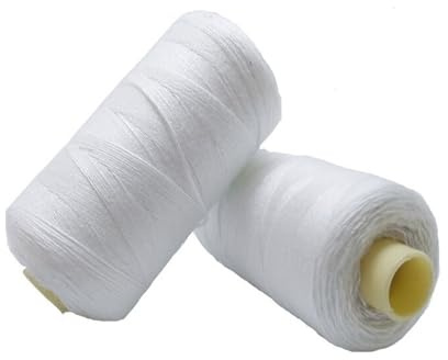 Hilos de Coser Para Máquina, Bobina 380m Torzal - Caja De 6 Uds. Color Blanco, Hilo De Algodón Viscoso, Ideal para Kits Costura, Hilos De Coser (Blanco)