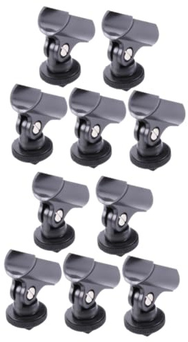 Generic 10stücke Teiliges Mikrofonclip Robustem Kunststoff Mit Hot Shoe Für Dslr-kameras Flexibler Mikrofonhalter Für Interviews Stabil Und Langlebig Für Profis Und Einsteiger Schwarz