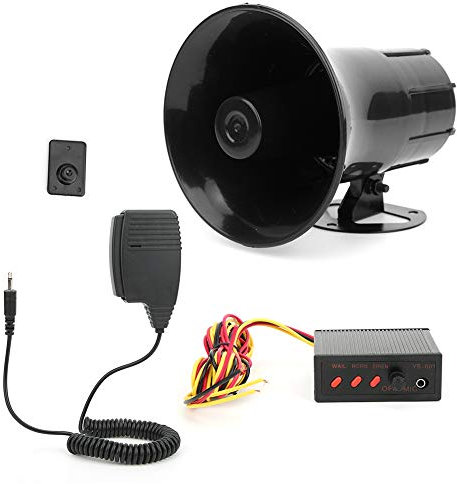 Natudeco Fahrzeughupe, universelle Autoalarmhupe, Warnsirene, 3-Ton-Sound, Auto-Megaphon-Lautsprecher, 115 dB, 50 W