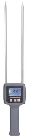 Medidor de Humedad de Heno, Medidor de Grano Digital con Sonda, Probador de Humedad de Heno, para Cereales, Paja, Maíz, Trigo, Arroz, Frijol, con Pantalla Retroiluminada, Alta