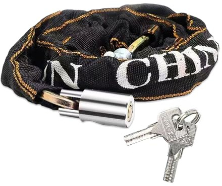 WUERKIYA Candado Moto y Bicicleta – Cerradura Piton Moto con Cadena de Acero Endurecido para Máxima Seguridad, Candado Patinete Electrico y Bike Lock Versátil y Duradero