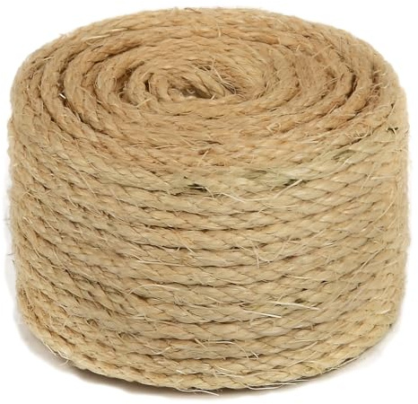 50M Sisal Hanfseil 5 mm, Kratzseil für Katzenbaum, Bastseil für DIY Dekoration und Garten