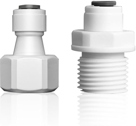 Buaak 1/4 RO Wasser Gerade Rohrfitting auf 1/2 Weiblich/Außengewinde Push In Schnellverbinder,Wasserfilter Schnellkupplung,Standard Pipe Connection für Wasseraufbereitungsfilter