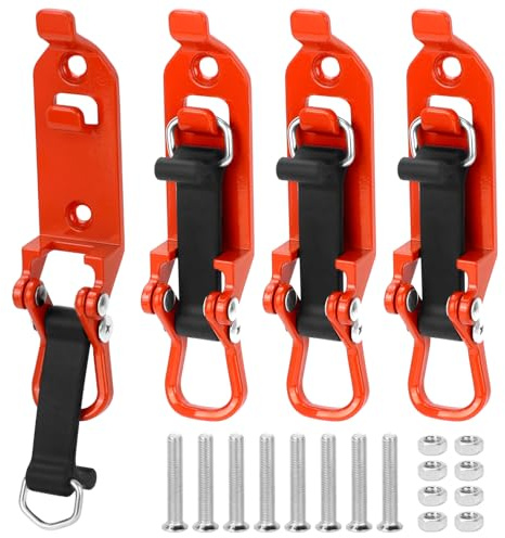 QWORK® 4 Pack Shovel Holder, Shovel Mount for Roof Rack, Orange, with Screws and Nuts