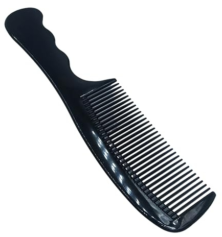 Gabri Wide Tooth Comb - Comfortable Handgrip Handle Detangler Hair Comb, Ideal for Personal, Barber, Hairdresser, Salon, Thick& Curly, Medium to Long Hair - Hair Combs (Finger Grip No.2302 22cm)