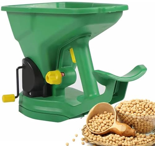 Portable Rotary Lawn Spreader, Hand Held Seed Spreader, 5-level Adjustment, 1.5L Capacity, 1‑3 M² Planting Area, Manual Gardener Planter for Gardens