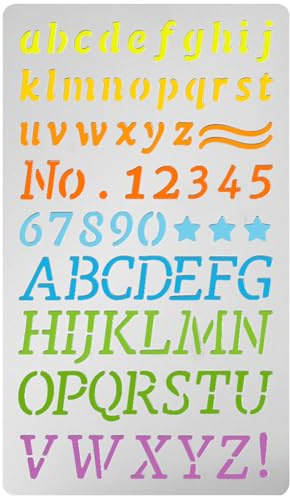 UNICRAFTALE 1 Stück Metallschablone Buchstaben Zahlenschablonen Für Tagebücher Edelstahl Malschablonen Holzvorlagen Alphabet Schablonen Zum Schnitzen Lesezeichen Zeichnen Scrapbooking Wanddekoration