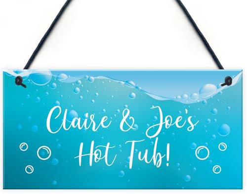 Signs Plaques Fun Hot Tub Sign Accesories Personalised Garden Summerhouse House Decor
