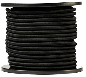 SNURO Corde élastique Ronde (8mm, 50M, Noir) - Qualité Professionnelle - Résistante aux intempéries et réutilisable - Charge de Rupture 80kg