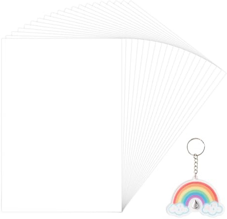 20 Stück Schrumpffolie Set Schrumpffolien Transparentpapier A4, Schrumpfpapier zum Basteln für Erwachsene, Schrumpffolie mit 20x29 cm