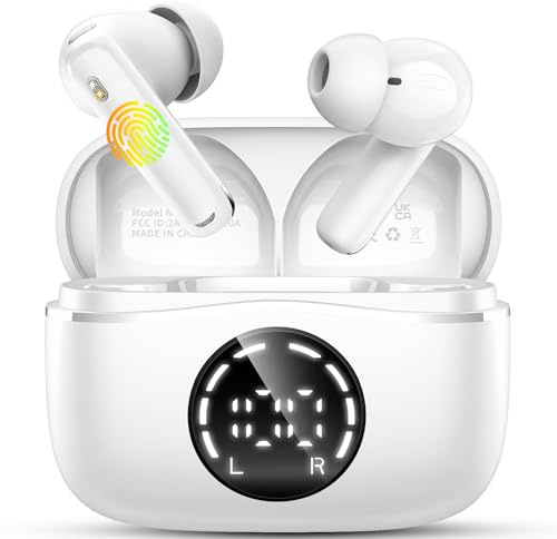 Auriculares Bluetooth 5.4 Inalámbricos en Ear con ENC Cancelación Ruido, 4 Micrófonos, 48 Horas de Reproducción