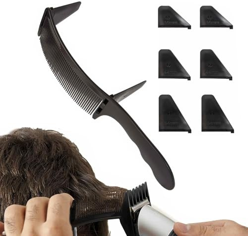 Curved Haircut Guide Comb Set – S-Shaped Barber Clipper Comb for Blending, Fading & Hair Cutting, Professional Salon Hairdressing Styling Tool for Men