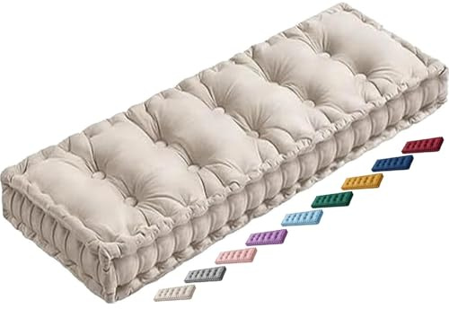 MSNCS Bankauflagen Gepolstert 80x40 140x50 120x40 110x50 130x40 Bankkissen Sitzauflage Outdoor, Sitzkissen Bank, 10cm Dick, fur Gartenmöbel Banke Fensterbank(Beige,150x60x10cm)