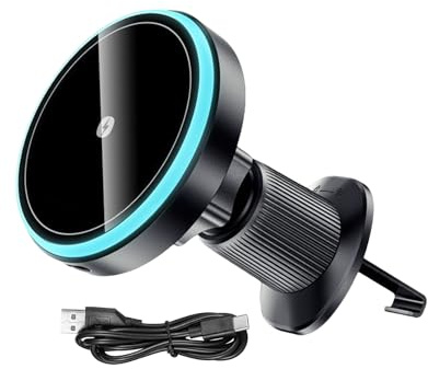 Car Wireless Charger | Phone Holder for Vehicles - Auto Smartphone Stand, 15W Magnetic Cellphone Charger for Center Console RV Dashboard
