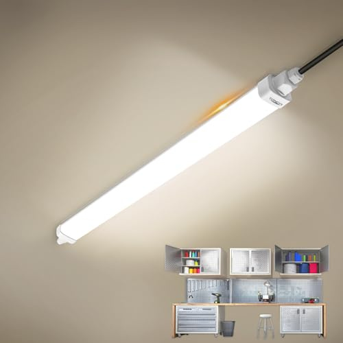 TONFFI LED Feuchtraumleuchte 60CM mit 18W 1800lm Linkable LED Röhrelampe Wannenleuchte Kellerleuchte IP65, 4000K Neutralweiß Feuchtraumlampe für Innen-Außen Garage, Balkon, Keller, Flur, Treppe,Büro