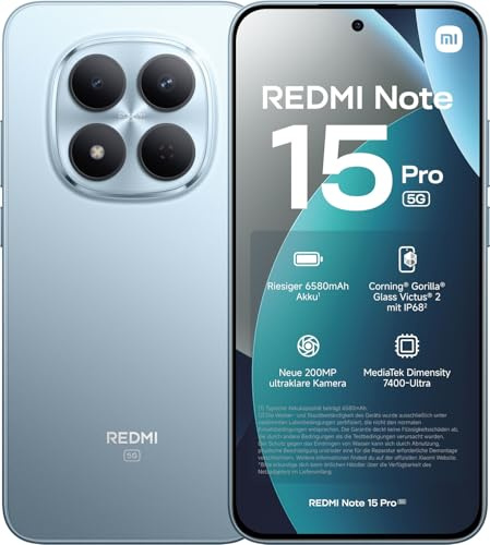 Redmi Note 15 Pro 5G 12+512 Glacier Blue (No Power Adapter Included)