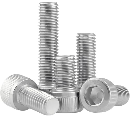 JIADEXIN 50 Piezas Tornillos de Cabeza Hexagonal Interior de Acero Inoxidable 304 - Tornillos Cilíndricos M4 x 16mm Tornillo de Cabeza del Casquillo del Hex con Rosca Completa