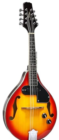 Mandolina Profesional Instrumento Musical Mandolina Roja Con Borde Negro Guitarra De 27 Pulgadas Y Ocho Cuerdas