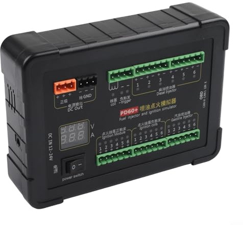 Simulador de encendido por inyección PD60 para mantenimiento de ECU, inyector y herramienta de bobina con adquisición de datos CAN, voltímetro, amperímetro, soporte 12-24V para talleres de reparación