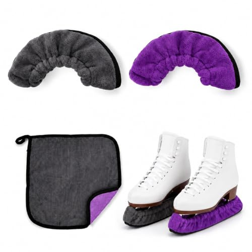 HX-uuyjno Ice Skate Blade Covers Ice Skate Soakers for Ice Hockey Skates | Ice Skating Accessories, Polyester Skate Covers with Towel, Skate Guards for Figure Skating Ice Skates