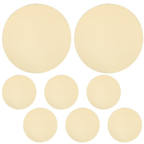 INOOMP Plateau Miroir Rond décoratif de 8 pièces pour Centre de Table de Mariage, 6 Pouces, Support à Bougie Mural en Acrylique doré, Miroir pour présentation de Bougies de fête
