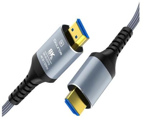 Cavo HDMI 2.1 In Fibra Ottica Da 48 Gbps, 8K A 60 Hz 4K A 120 Hz, HDR Dinamico EARC HDCP 2.3, Compatibile Con Smart TV, Console Di Gioco, Lettori Blu-ray(50m)