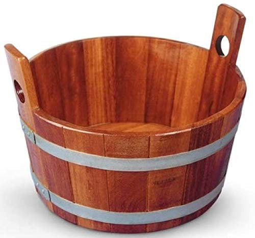 SudoreWell® Bandeja para sauna de madera de cambala con sellado higiénico transparente.
