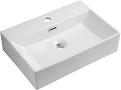 iBathUK Modern Wall Hung Rectangular Counter Top Ceramic Wash Basin Sink
