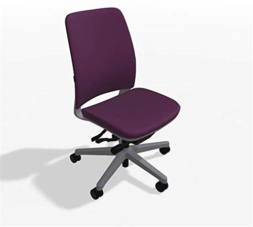 Steelcase Amia Task Chair: Platinum Frame/Polished Aluminum Base - Armless - Hard Floor Casters