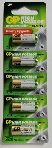 5 Stück GP23A 12 Volt Ultra High Voltage Alkaline Batterie 23Ae, A23, VA23GA, MS21, MN21, 8LR932, 28x10mm