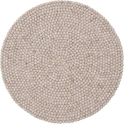 myfelt Filzkugelteppich Béla - Ø 70 cm, ideal für Schlaf-, Wohn-, Kinderzimmer, Flur & Bad