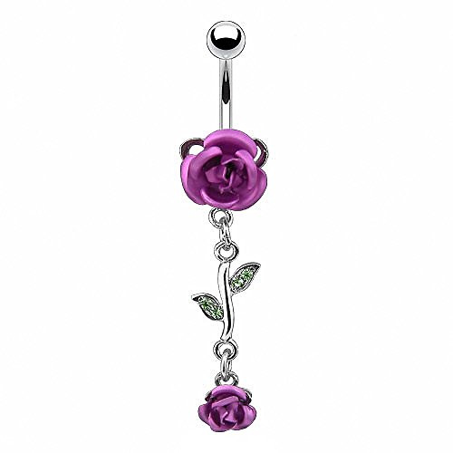 Piercingfaktor Bauchnabel Piercing Chirurgenstahl Kristall Rosen