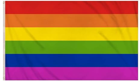 Rainbow Pride Flag 5ft x 3ft with Brass Eyelets – Polyester LGBTQ Banner for Pride Month Parades, Equality Events, Home & Garden Decor