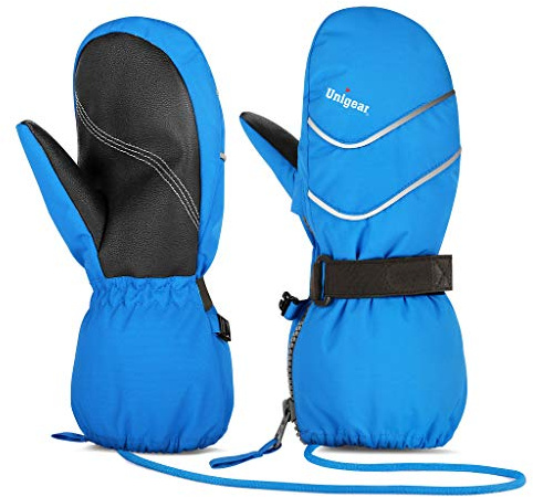 Unigear Children's Ski Gloves Mittens Waterproof and Windproof Snow Mittens Breathable Thermal Warm Winter Gloves for Boys and Girls from 2 to 8 Years