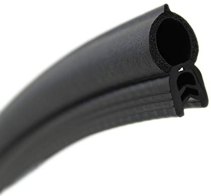 SMI-Dichtungsprofil DO25 für 1-2,5mm EPDM Moosgummi/Vollgummi mit Stahleinlage selbstklemmend ohne Kleber - Kantenschutz mit Dichtung oben, Kantenschutzdichtprofil für Auto, Kofferraum (5 m)