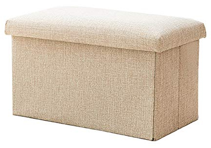 KANKOO Puff Salon baul Puff almacenaje De Almacenamiento otomana Pie Taburetes Puffs De Almacenamiento de Taburete Pequeño Asiento de Almacenamiento Otomano Beige,50 * 31 * 31
