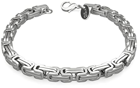 Fly Style Byzantiner Königskette Armband Herren - Königsarmband Edelstahl silber poliert