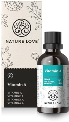 Vitamin A Tropfen – 50 ml (1.700 Tropfen) - Retinol aus Retinylpalmitat in MCT-Öl - ohne unnötige Zusätze - Hochdosiert, vegan, laborgeprüft und in Deutschland produziert