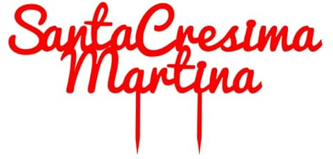 CAKE TOPPER SANTA CRESIMA CON NOME A SCELTA CAKE TOPPER IN PLEXI COLORE A SCELTA DIMENSIONE 18 CM X 14 CM